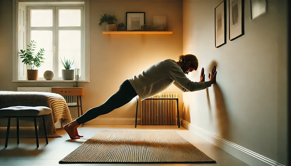 La planche sur le mur, un exercice pour éviter la perte musculaire