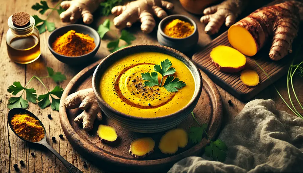 Soupe curcuma et au gingembre