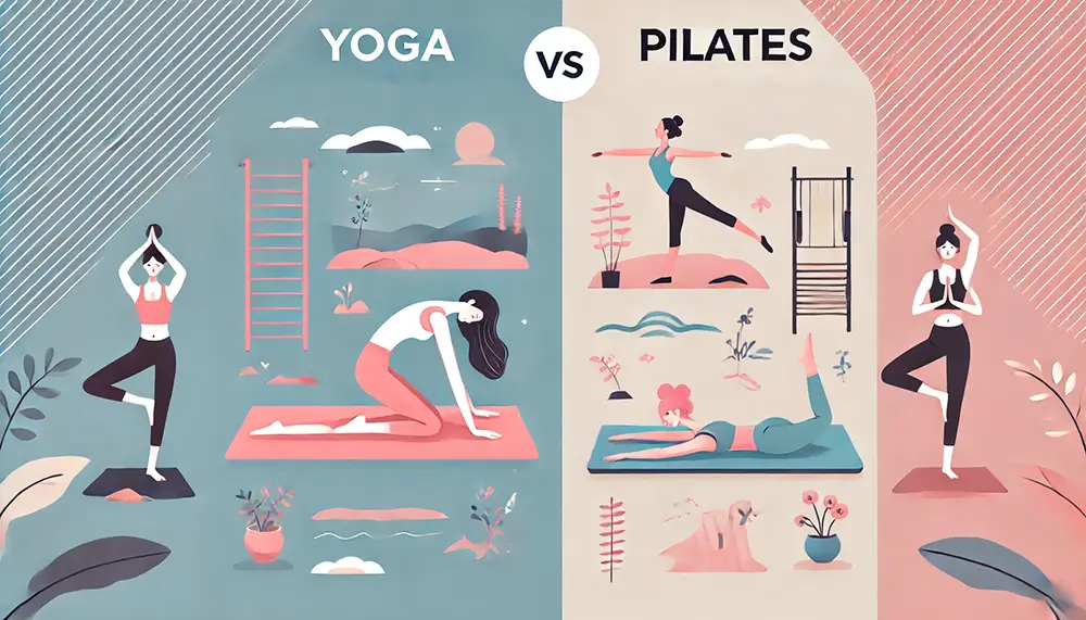 Yoga vs Pilates - illustration