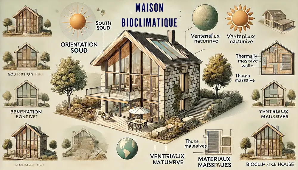 maison bioclimatique - illustration